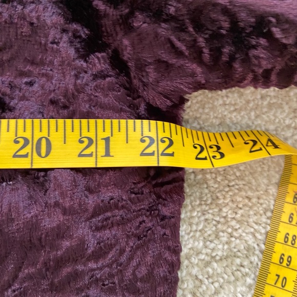 NWT Kate Hill faux curly lamb fur purple jacket - Picture 10 of 13